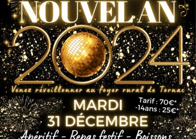 SOIRÉE DU NOUVEL AN*31DÉCEMBRE2024-COMPLET!