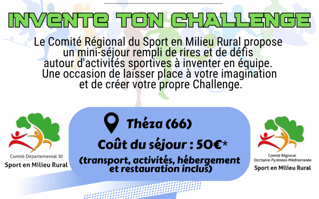 SÉJOUR CHALLENGE JEUNES SPORTIFS*DU 24 AU 25.10.2025.