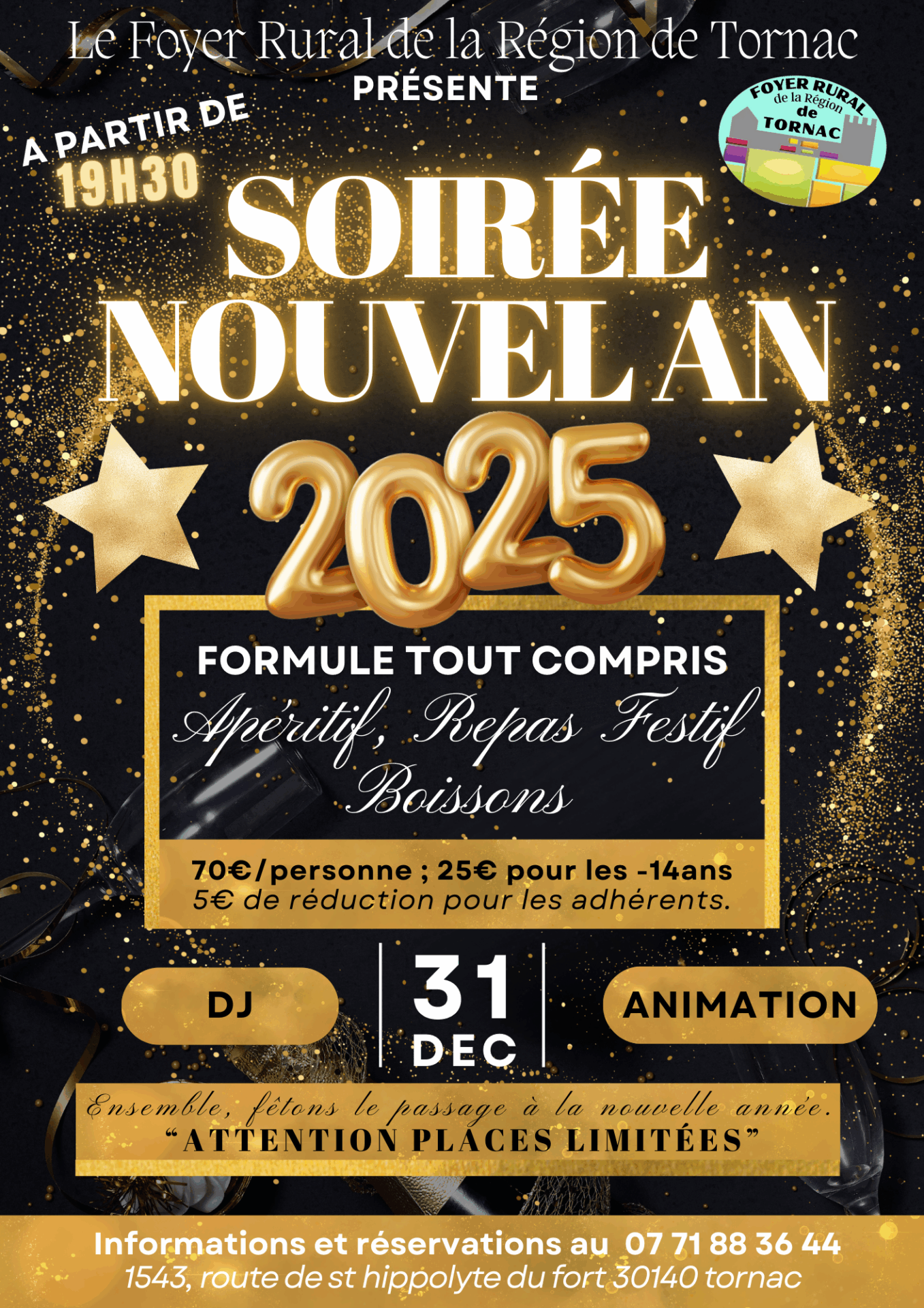 SOIRÉE RÉVEILLON NOUVEL AN 2025*31.12.2025.