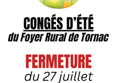 CONGÉS D’ÉTÉ 2026.